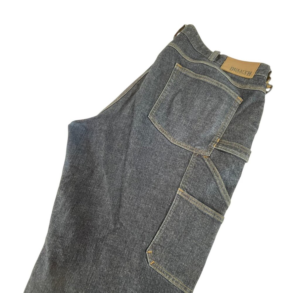 Duluth Flex Ballroom Jeans Mens 40 x 30‎ Blue Cargo Pockets Relaxed